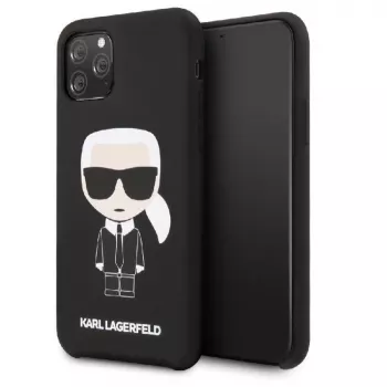 Karl Lagerfeld Funda de silicona Iconic para Apple iPhone 11 Pro, negra