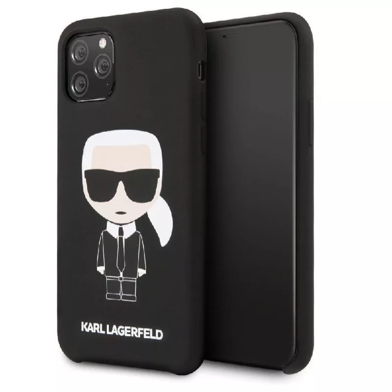 Karl Lagerfeld Funda de silicona Iconic para Apple iPhone 11 Pro, negra