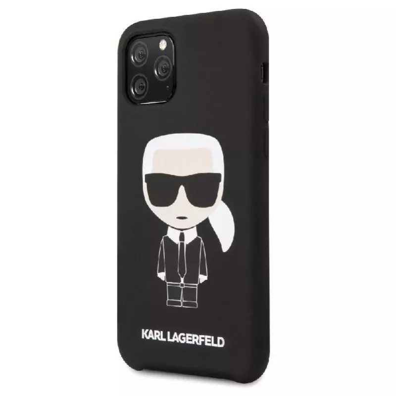 Karl Lagerfeld Funda de silicona Iconic para Apple iPhone 11 Pro, negra