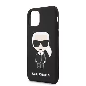 Karl Lagerfeld Funda de silicona Iconic para Apple iPhone 11 Pro, negra