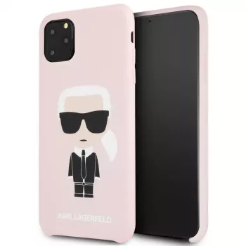 Karl Lagerfeld Funda de silicona Fullbody Ikonic para Apple iPhone 11 Pro Max, rosa