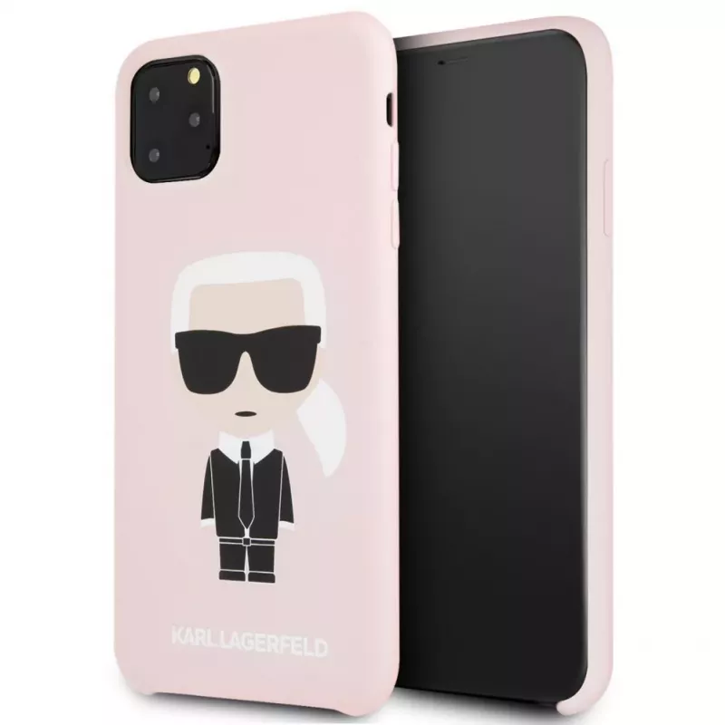 Karl Lagerfeld Funda de silicona Fullbody Ikonic para Apple iPhone 11 Pro Max, rosa