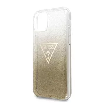 Guess Funda Solid Glitter para Apple iPhone 11 Pro, dorada