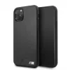 BMW Funda rígida de piel PU lisa para Apple iPhone 11 Pro negra