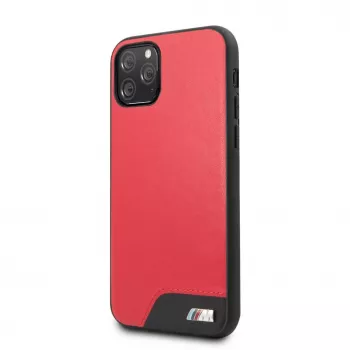 BMW Funda rígida de piel PU lisa para Apple iPhone 11 Pro roja