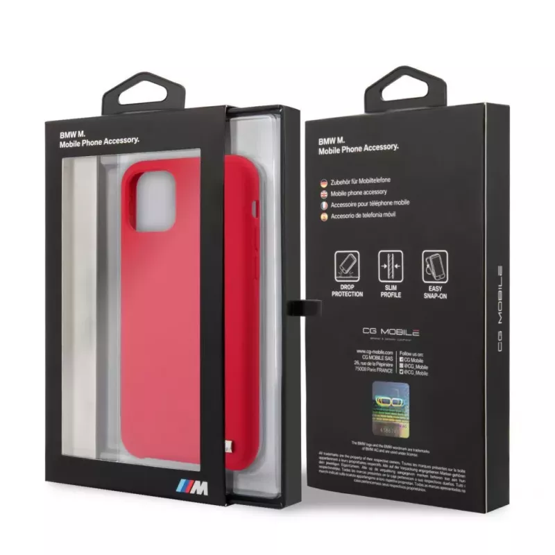 BMW Funda rígida de silicona para Apple iPhone 11 Pro roja