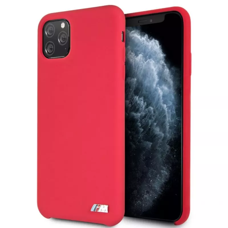 BMW Funda rígida de silicona para Apple iPhone 11 Pro Max roja