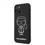 Karl Lagerfeld Apple iPhone 11 Pro funda trasera de silicona Ikonik White Outline negra