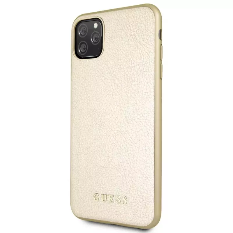 Guess Funda rígida de PU Iridescent para Apple iPhone 11 Pro Max dorada