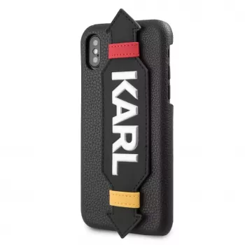 Karl Lagerfeld Funda de PU con correa para Apple iPhone X/XS negra