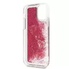 Guess Funda Liquid Glitter Charms para iPhone 12 mini 5,4 pulgadas frambuesa