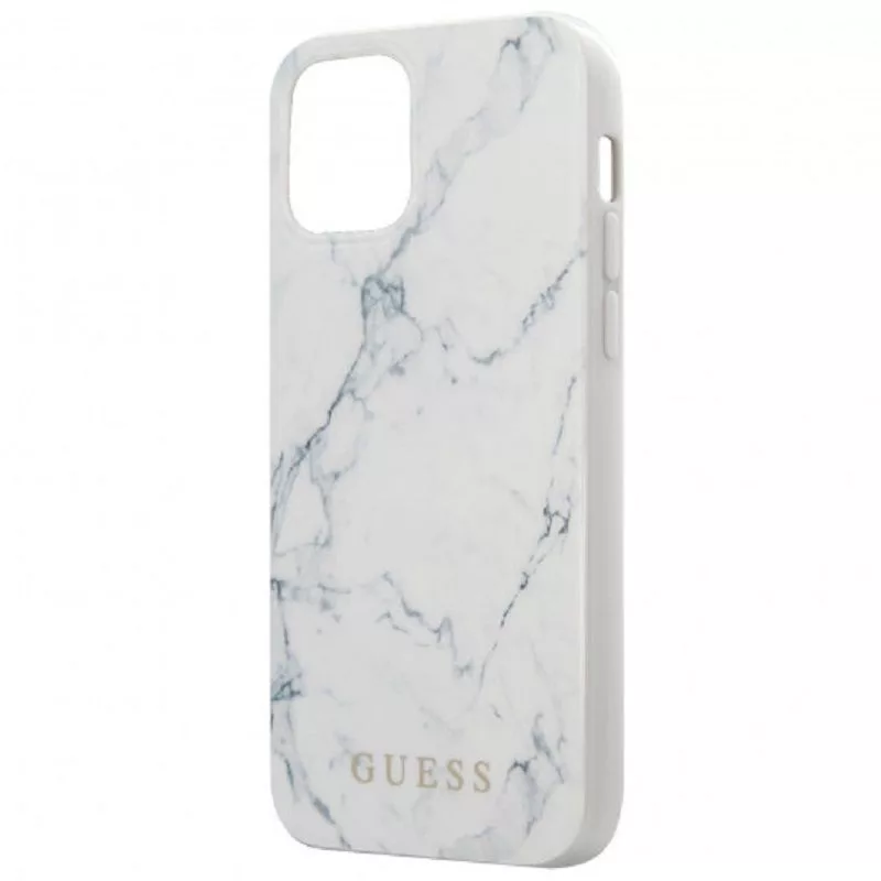 Guess Funda PC/TPU Marble para Apple iPhone 12 mini 5,4 pulgadas blanca