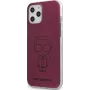 Karl Lagerfeld Funda PC/TPU Metallic Iconic Outline para Apple iPhone 12/12 Pro 6,1 pulgadas rosa oscuro