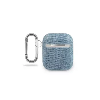 Guess Funda Denim Triangle para AirPods azul claro