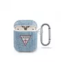 Guess Funda Denim Triangle para AirPods azul claro