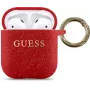 Guess Funda de silicona Glitter para AirPods Pro roja