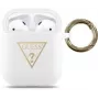 Guess Funda de silicona Triangle para Apple AirPods blanca