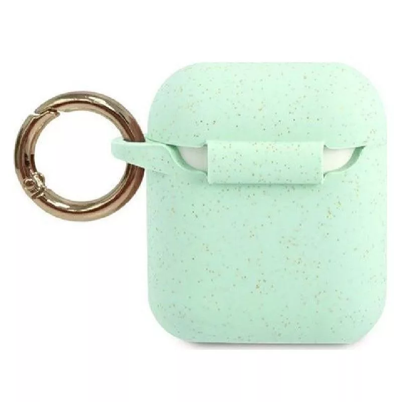 Guess Funda de silicona Glitter para AirPods Pro verde