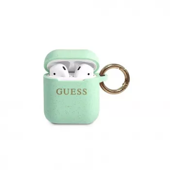 Guess Funda de silicona Glitter para AirPods Pro verde