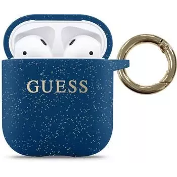 Guess Funda de silicona para AirPods azul