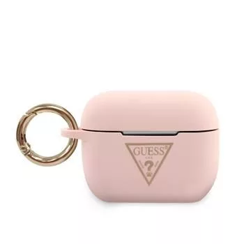 Guess Funda de silicona Triangle para AirPods Pro rosa