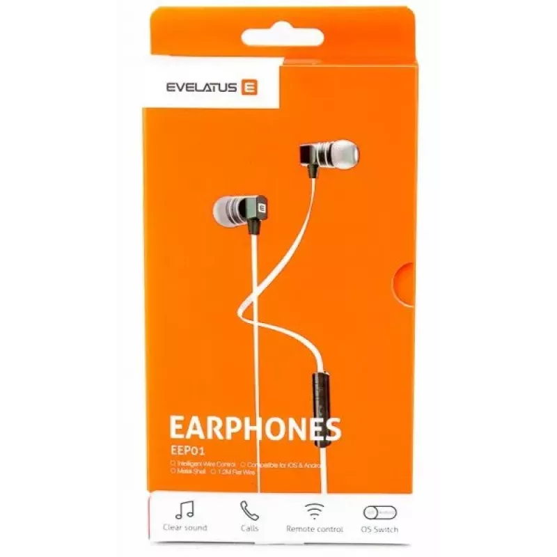 Evelatus Manos libres universal EEP01 con micrófono Negro