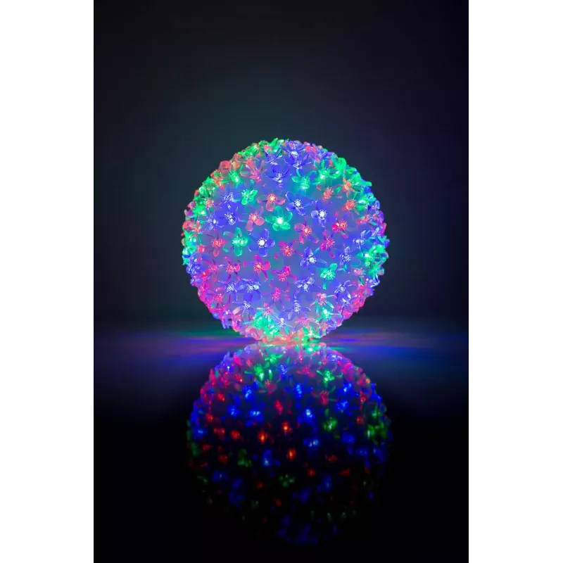 iLike 465 200LED bola LED multicolor con flores 20 cm