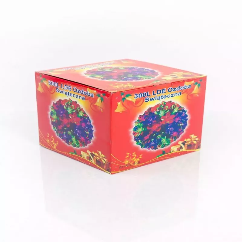 iLike Esfera de luz LED decorativa con flores 300 LEDs Azul 25 cm
