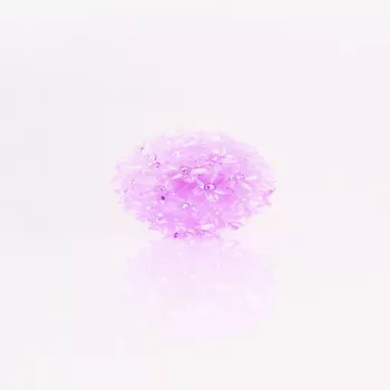 Esfera LED decorativa con estampado floral 50 LEDs 11 cm Lila