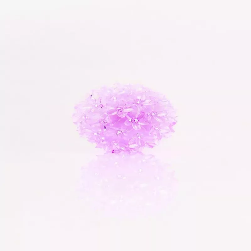 Esfera LED decorativa con estampado floral 50 LEDs 11 cm Lila