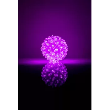 Esfera LED decorativa con estampado floral 50 LEDs 11 cm Lila