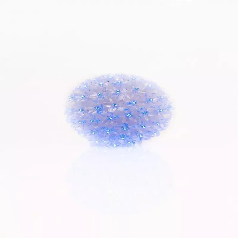 iLike RS-209 bola de luz decorativa con estampado floral 100 LED azul 14 cm