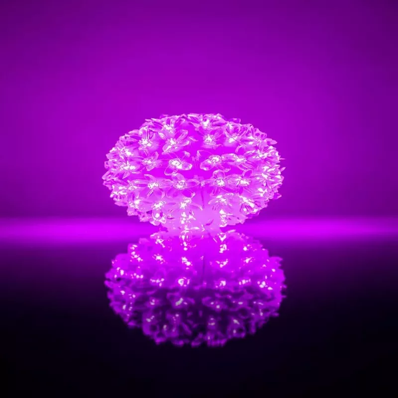 iLike Bumba ar puķēm RS-214 80LED D-13cm Purple lámpara LED decorativa