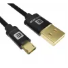 Evelatus cable de datos Micro USB EDC02 conectores bañados en oro por ambos lados negro