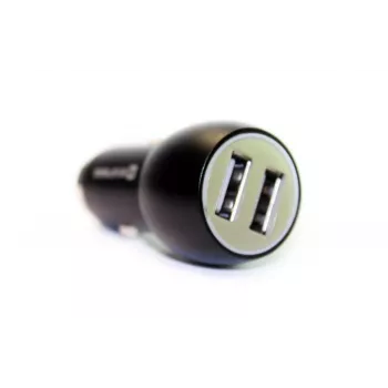 Evelatus EC7DC01 cargador de coche 3,1A 2 puertos USB con herramienta de escape de acero inoxidable negro