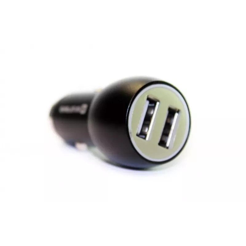 Evelatus EC7DC01 cargador de coche 3,1A 2 puertos USB con herramienta de escape de acero inoxidable negro