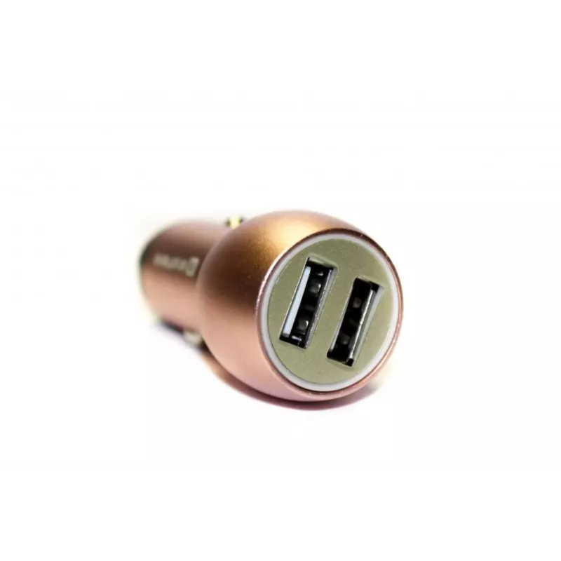 Evelatus cargador de coche universal ECC01 rosa 2 puertos USB 3,1A con herramienta de escape de acero inoxidable