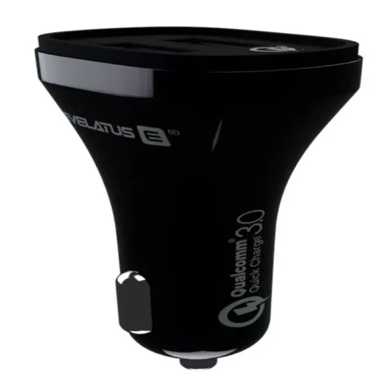 Evelatus cargador de coche rápido QCC02 negro