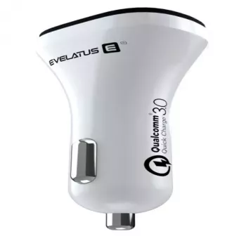 Evelatus cargador de coche rápido QCC02 blanco