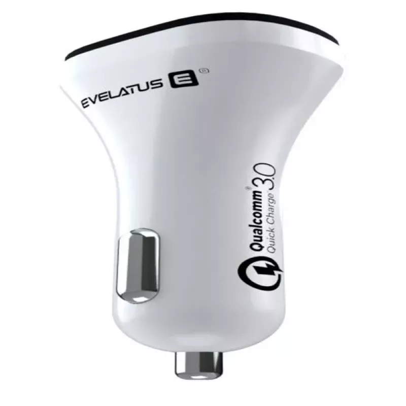 Evelatus cargador de coche rápido QCC02 blanco