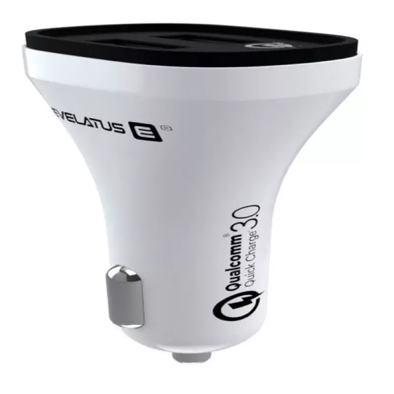 Evelatus cargador de coche rápido QCC02 blanco