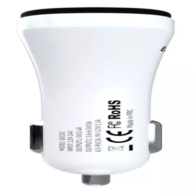 Evelatus cargador de coche rápido QCC02 blanco