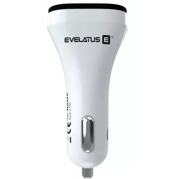 Evelatus cargador de coche rápido QCC02 blanco