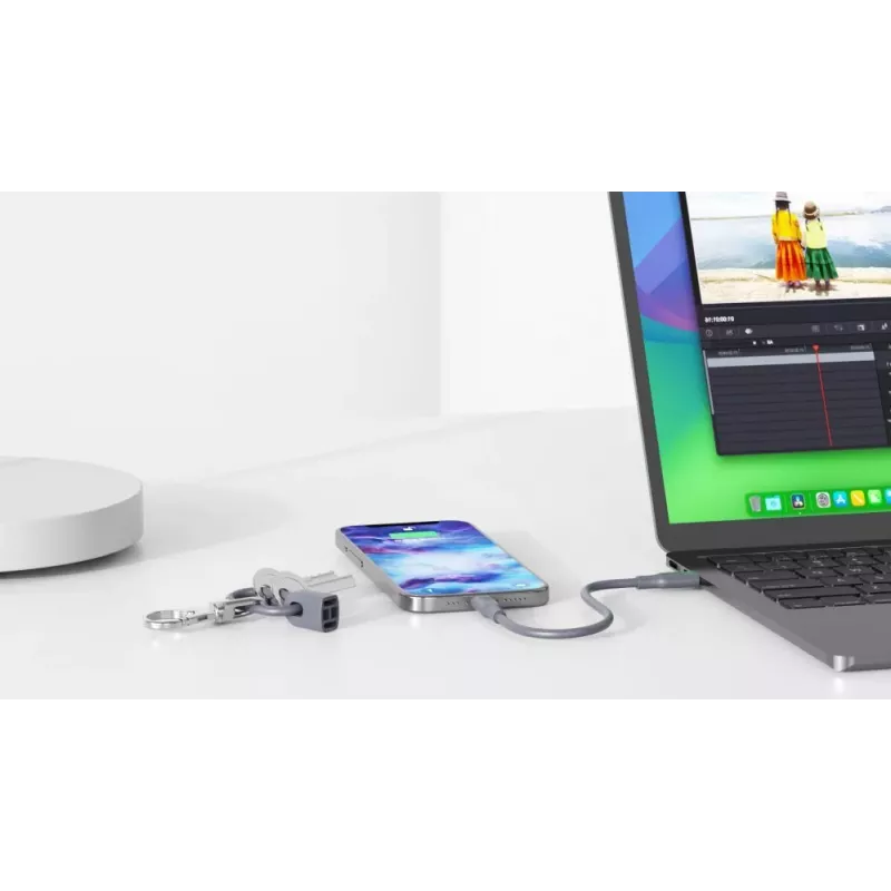 Evelatus cable de silicona USB C a USB C 0,2m gris