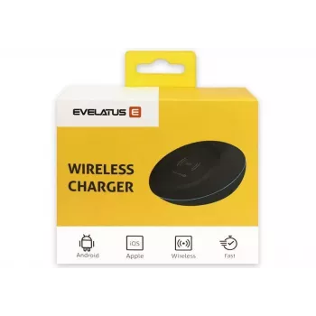 EVELATUS EWC01 Cargador Inalámbrico Blanco - Base de Carga Rápida Qi 10W con Cable Micro-USB