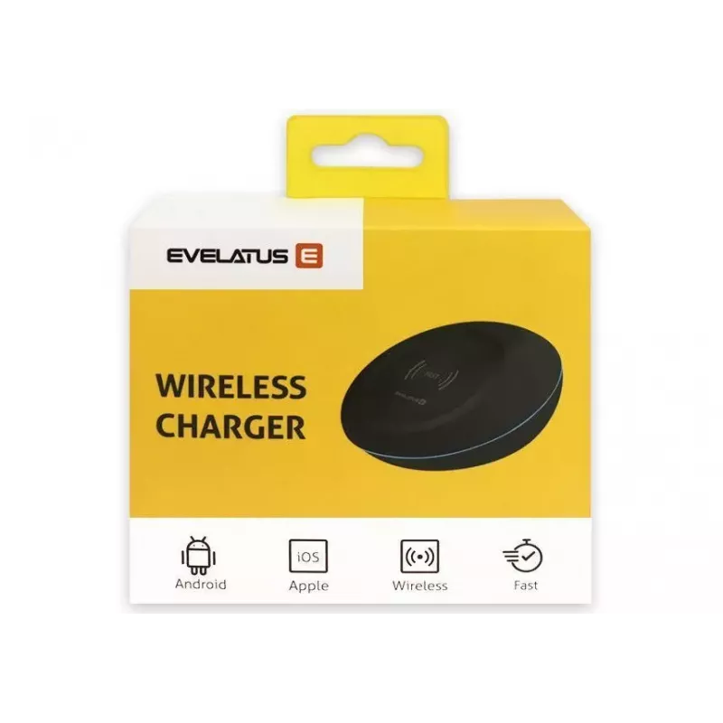 EVELATUS EWC01 Cargador Inalámbrico Blanco - Base de Carga Rápida Qi 10W con Cable Micro-USB