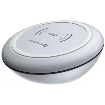 EVELATUS EWC01 Cargador Inalámbrico Blanco - Base de Carga Rápida Qi 10W con Cable Micro-USB