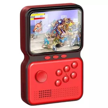 GameBox M3 Consola Portátil Retro de 16 bits con 900 Juegos LCD HD de 3'' / Cable TV RCA Rojo