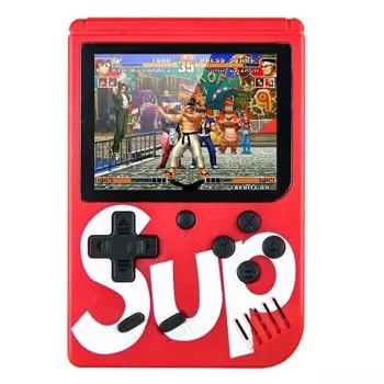 GameBox R2 8bit Consola Portátil Retro con 400 Juegos 3 inch LCD, 1x Mando, Cable TV RCA - Rojo