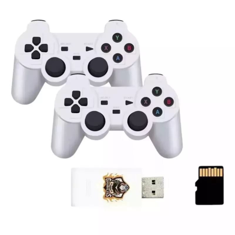 GameBox HY00 Consola Retro 64 bits 20K Juegos 4K HDMI Stick / Android Box con 2 Mandos Inalámbricos Blanco